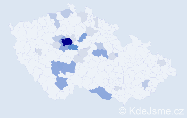 Příjmení: 'Dědourková', počet výskytů 79 v celé ČR