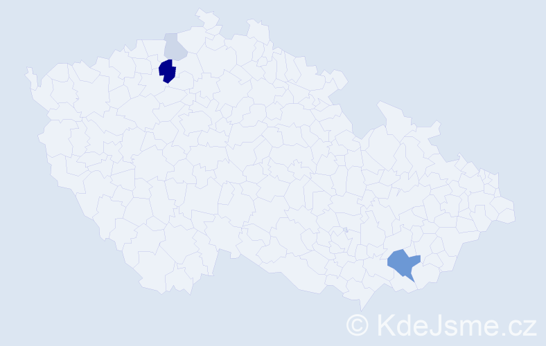 Příjmení: 'Baičev', počet výskytů 9 v celé ČR