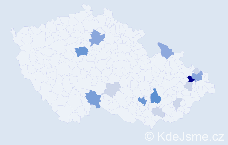 Příjmení: 'Gurka', počet výskytů 49 v celé ČR