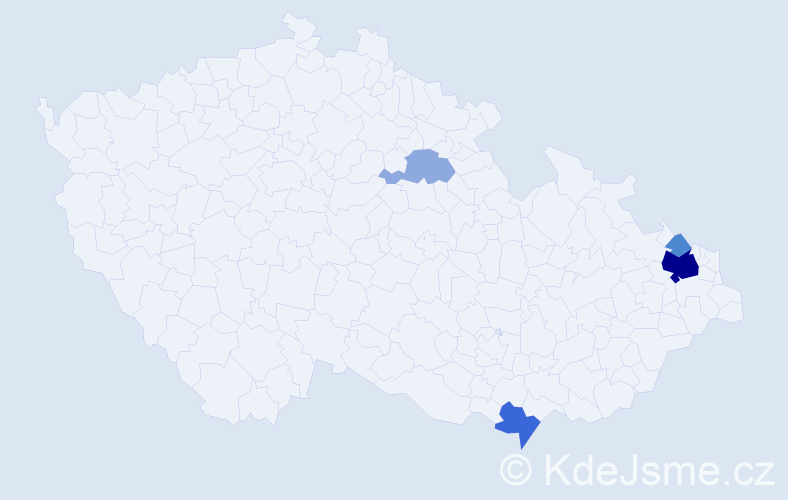 Příjmení: 'Kubináková', počet výskytů 15 v celé ČR