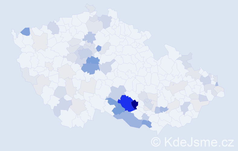 Příjmení: 'Vejmelková', počet výskytů 268 v celé ČR