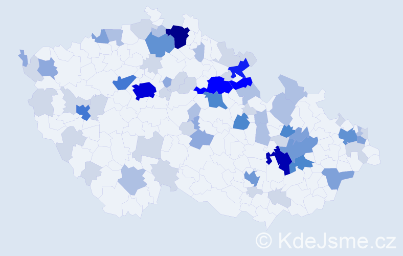 Příjmení: 'Kleiner', počet výskytů 217 v celé ČR