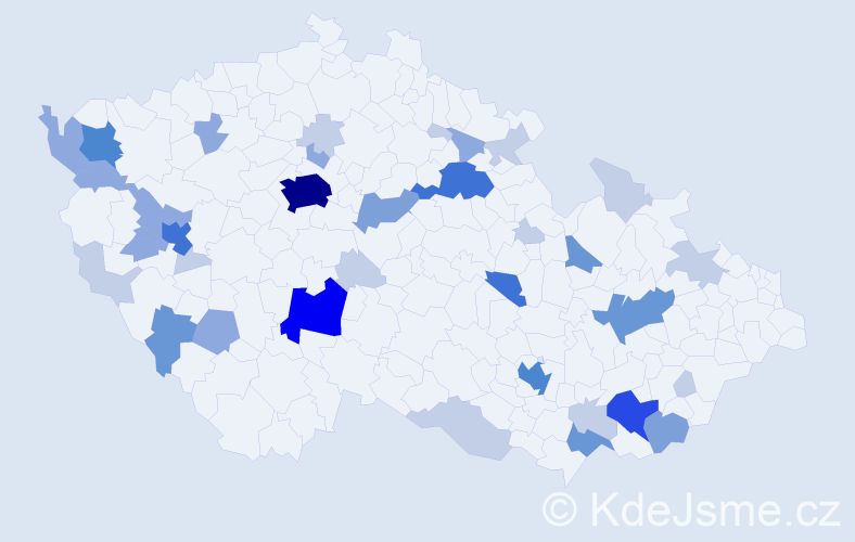 Příjmení: 'Roch', počet výskytů 107 v celé ČR