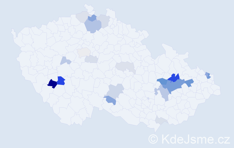 Příjmení: 'Šperlíková', počet výskytů 56 v celé ČR