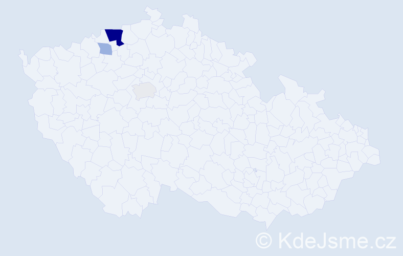 Příjmení: 'Bennerová', počet výskytů 9 v celé ČR