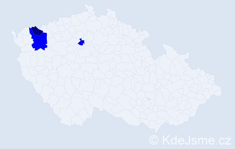 Příjmení: 'Modesová', počet výskytů 10 v celé ČR