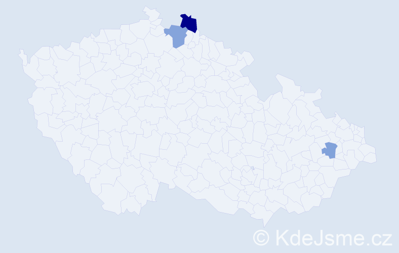 Příjmení: 'Diškant', počet výskytů 5 v celé ČR