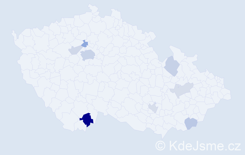 Příjmení: 'Cox', počet výskytů 19 v celé ČR
