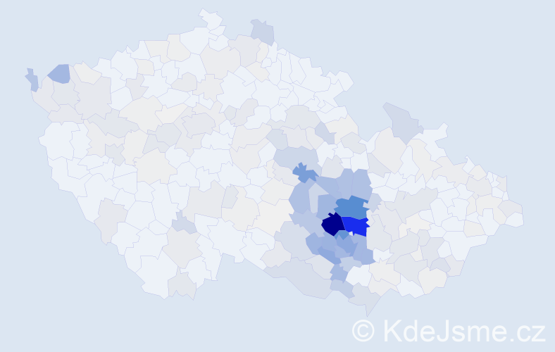 Příjmení: 'Odehnalová', počet výskytů 1140 v celé ČR