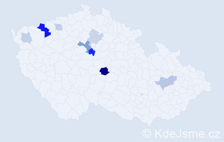 Příjmení: 'Botló', počet výskytů 18 v celé ČR