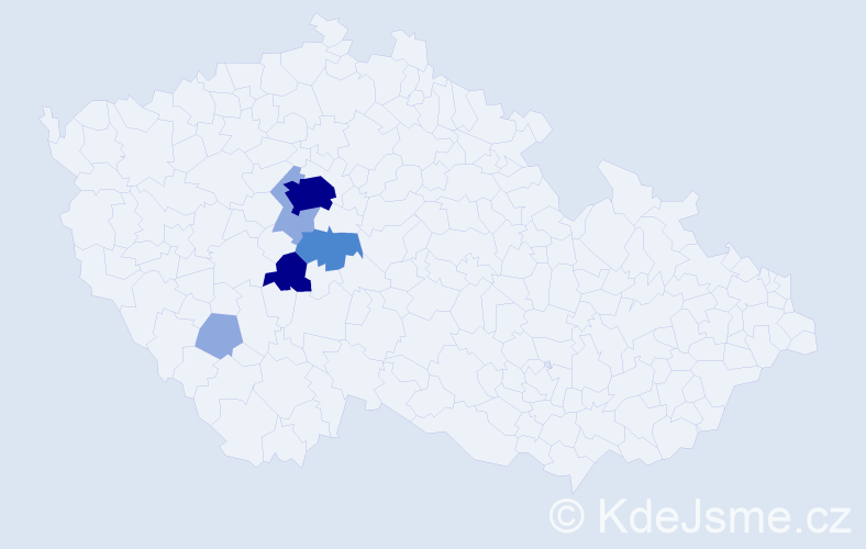 Příjmení: 'Chyle', počet výskytů 14 v celé ČR