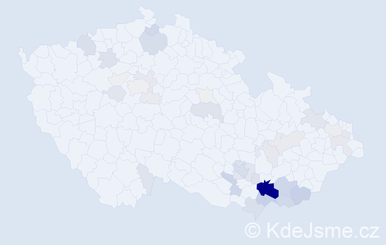 Příjmení: 'Rajsiglová', počet výskytů 145 v celé ČR