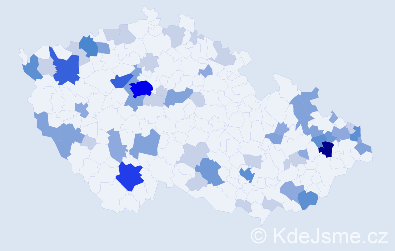 Příjmení: 'Ďurica', počet výskytů 162 v celé ČR