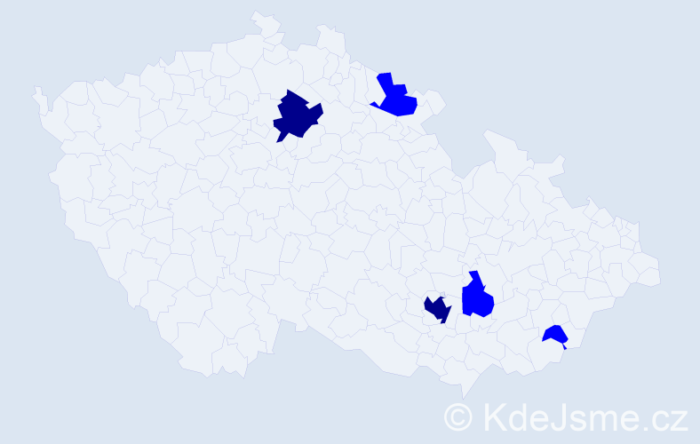 Příjmení: 'Kulesza', počet výskytů 7 v celé ČR