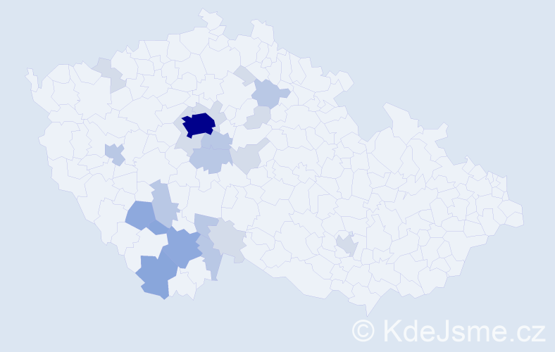 Příjmení: 'Činátlová', počet výskytů 54 v celé ČR