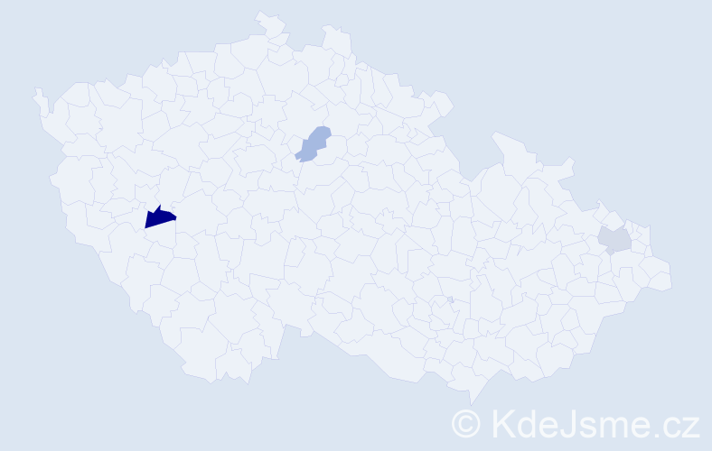 Příjmení: 'Budimirová', počet výskytů 5 v celé ČR