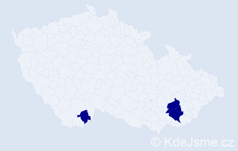 Příjmení: 'Ganglová', počet výskytů 4 v celé ČR
