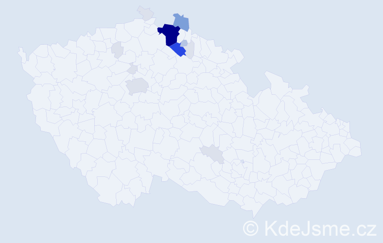Příjmení: 'Kněbort', počet výskytů 57 v celé ČR