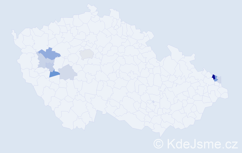 Příjmení: 'Czapek', počet výskytů 22 v celé ČR