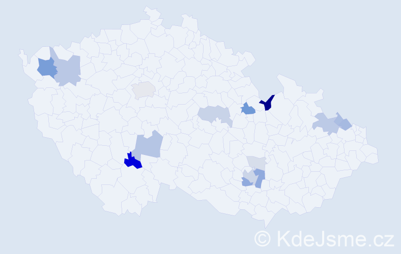 Příjmení: 'Buchtel', počet výskytů 47 v celé ČR