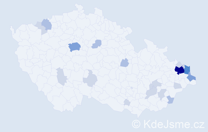 Příjmení: 'Rašíková', počet výskytů 65 v celé ČR
