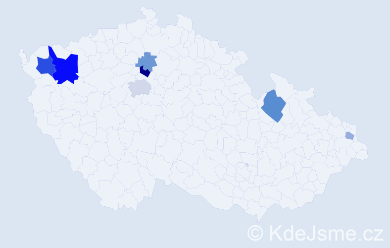 Příjmení: 'Hildebrant', počet výskytů 16 v celé ČR
