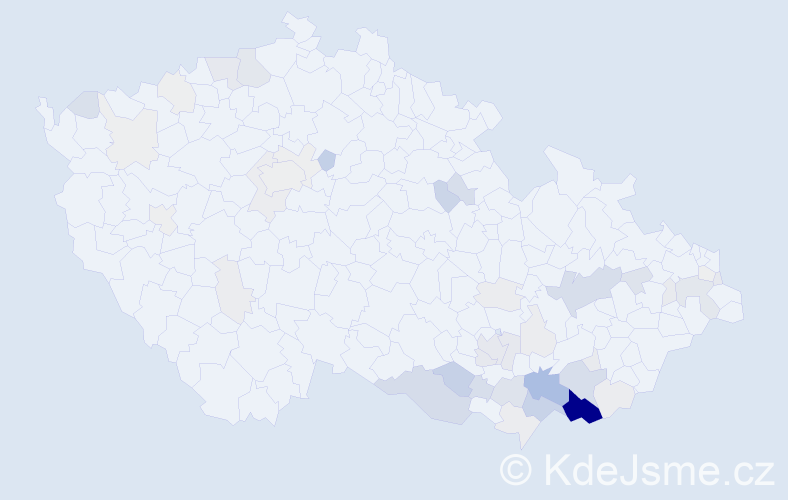 Příjmení: 'Vajčnerová', počet výskytů 162 v celé ČR