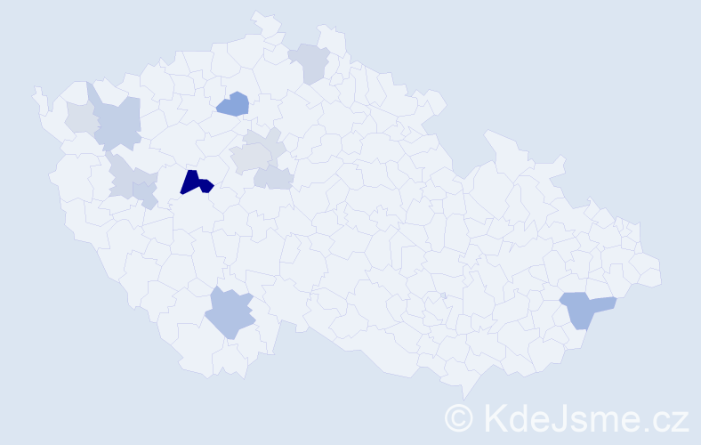 Příjmení: 'Korejčík', počet výskytů 35 v celé ČR