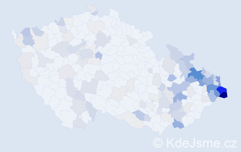 Příjmení: 'Mazur', počet výskytů 493 v celé ČR