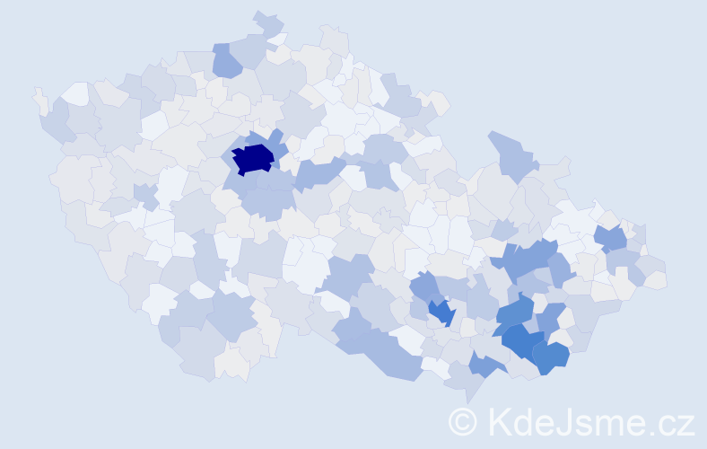 Příjmení: 'Králík', počet výskytů 1654 v celé ČR