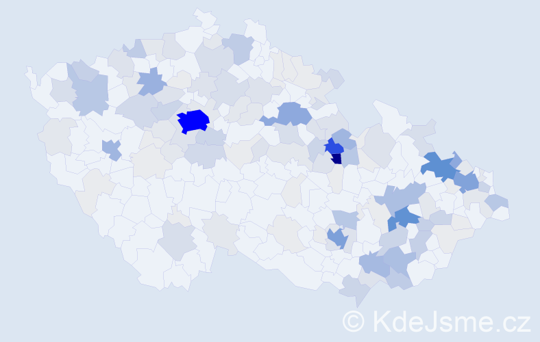 Příjmení: 'Rybka', počet výskytů 666 v celé ČR