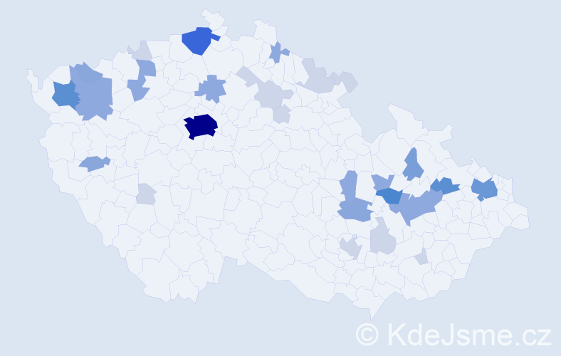 Příjmení: 'Ihnát', počet výskytů 85 v celé ČR