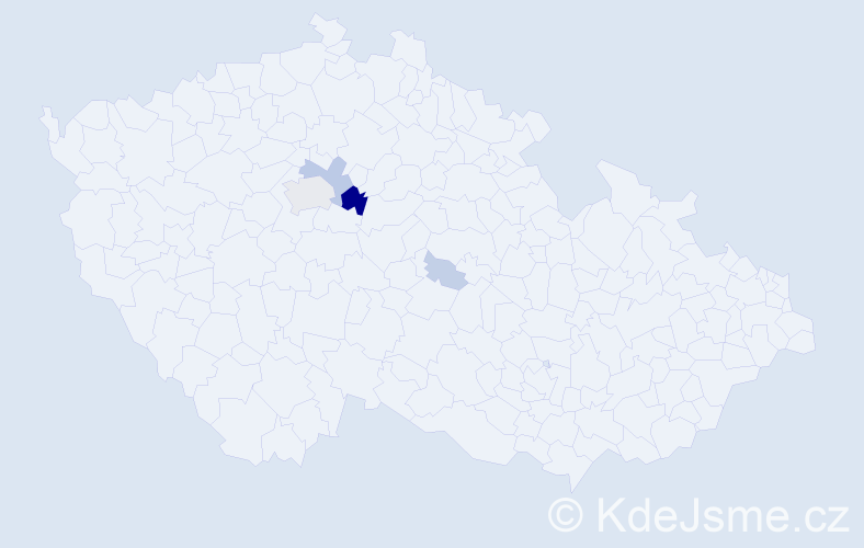 Příjmení: 'Bukešová', počet výskytů 19 v celé ČR