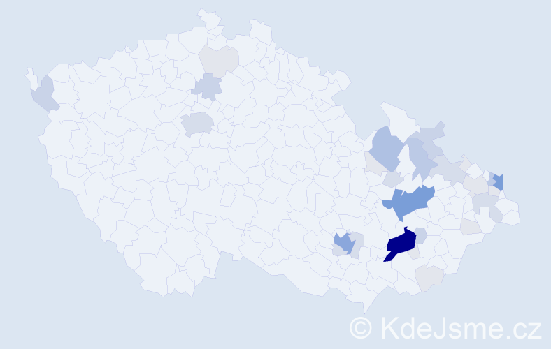 Příjmení: 'Majdová', počet výskytů 111 v celé ČR