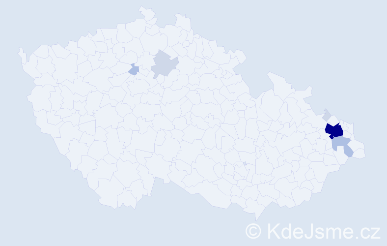 Příjmení: 'Rymelová', počet výskytů 21 v celé ČR
