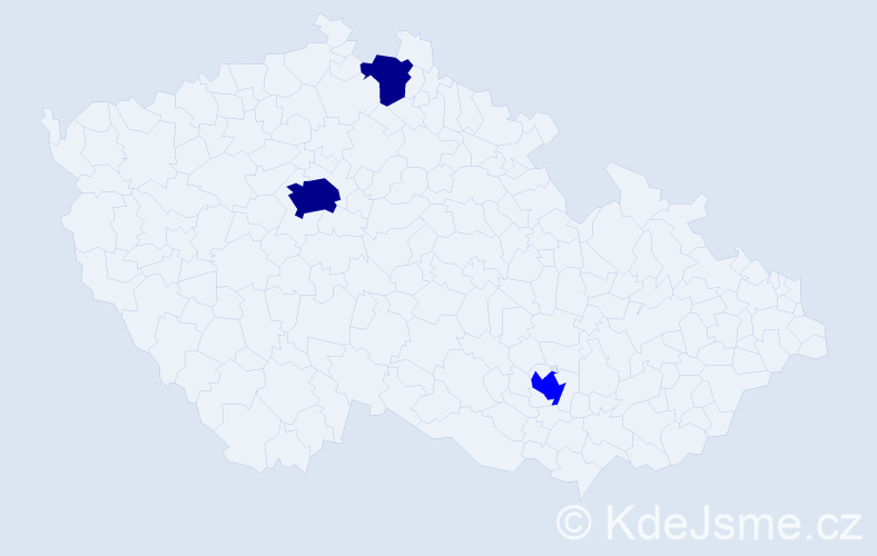 Příjmení: 'Doran', počet výskytů 5 v celé ČR