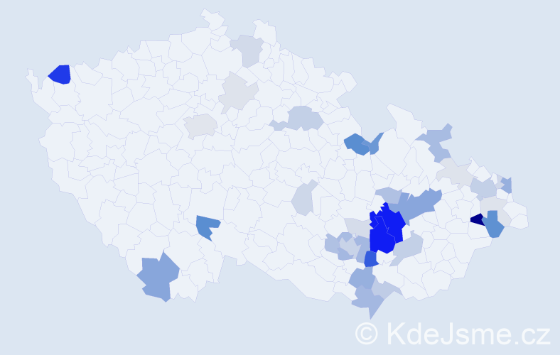 Příjmení: 'Drnovská', počet výskytů 117 v celé ČR
