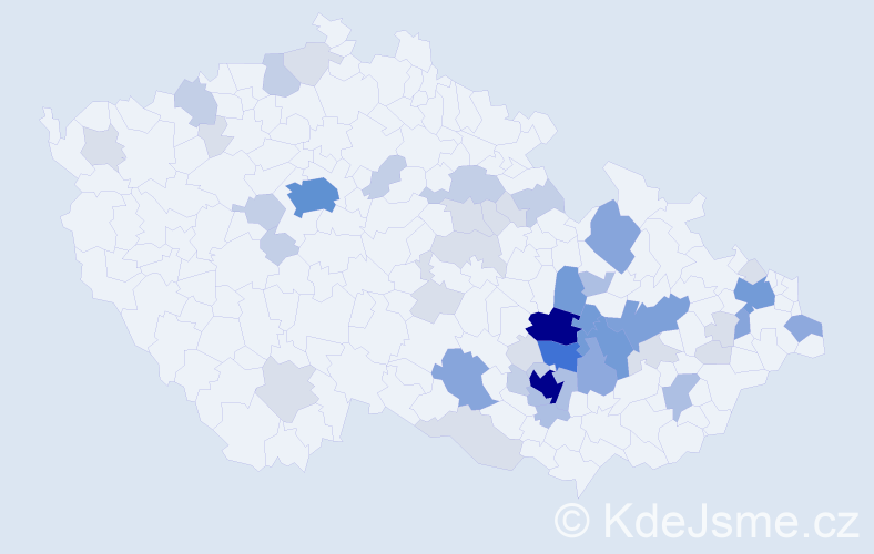 Příjmení: 'Dosedla', počet výskytů 167 v celé ČR