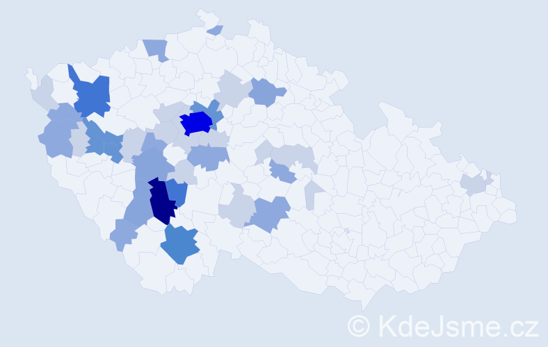 Příjmení: 'Rozhoň', počet výskytů 104 v celé ČR