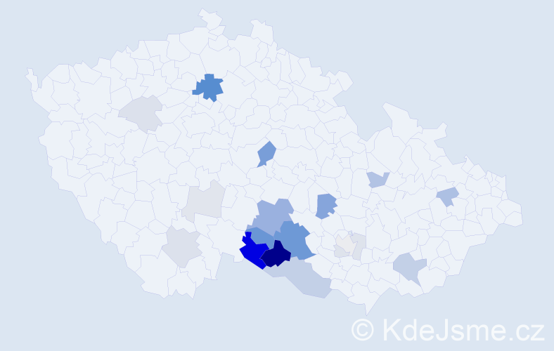 Příjmení: 'Kasáček', počet výskytů 62 v celé ČR