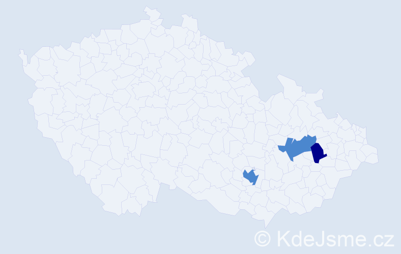 Příjmení: 'Kunatová', počet výskytů 5 v celé ČR