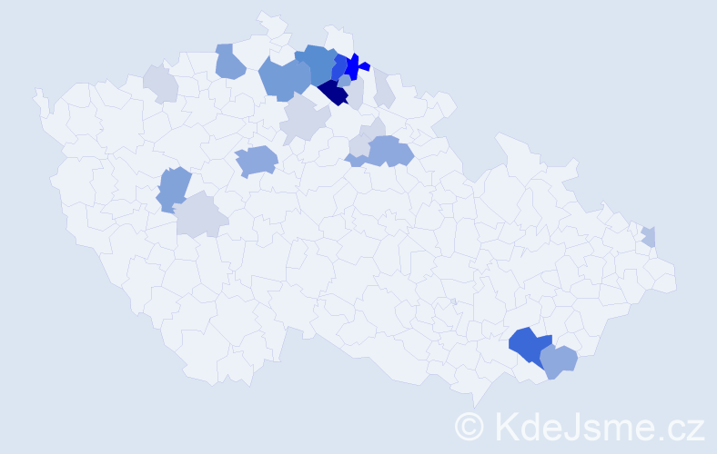 Příjmení: 'Bukvicová', počet výskytů 89 v celé ČR
