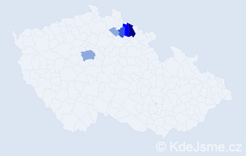 Příjmení: 'Kristanová', počet výskytů 14 v celé ČR