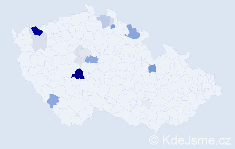 Příjmení: 'Tancibudková', počet výskytů 38 v celé ČR