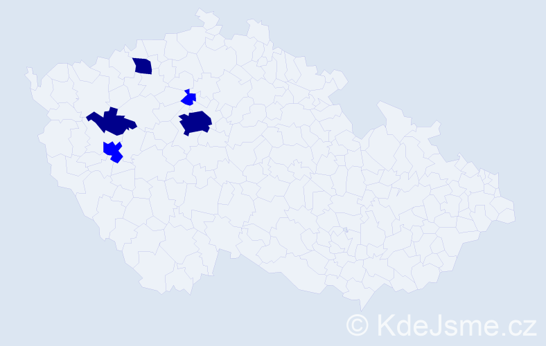 Příjmení: 'Habl', počet výskytů 13 v celé ČR