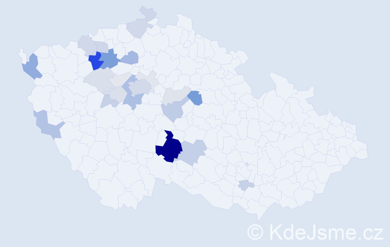 Příjmení: 'Kubisková', počet výskytů 82 v celé ČR
