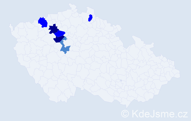 Příjmení: 'Tegtmajer', počet výskytů 13 v celé ČR