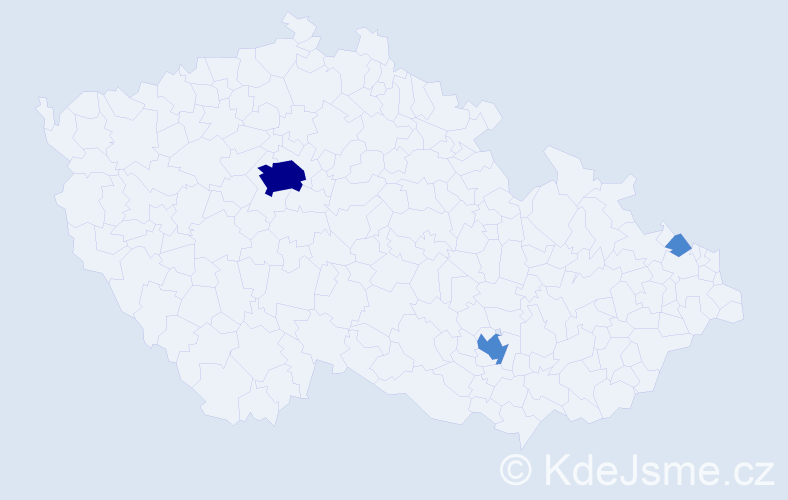 Příjmení: 'Biznár', počet výskytů 5 v celé ČR