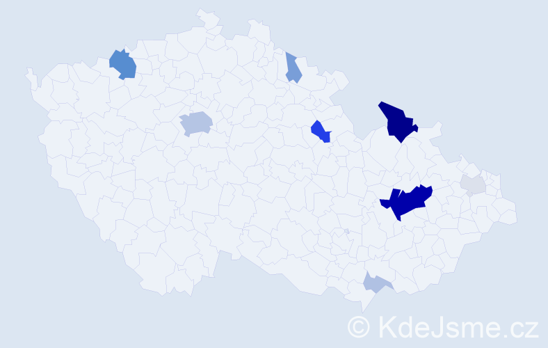 Příjmení: 'Ditmarová', počet výskytů 37 v celé ČR