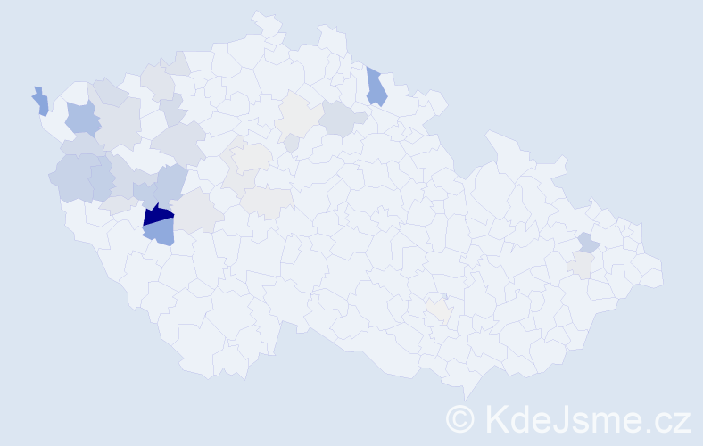 Příjmení: 'Šneberk', počet výskytů 116 v celé ČR